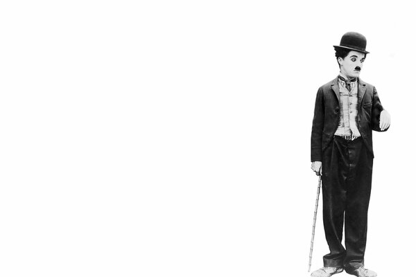 Schauspieler Charlie Chaplin auf weißem Hintergrund