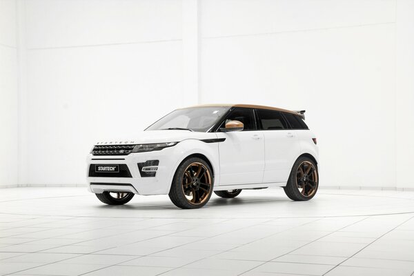 Voiture debout sur fond blanc dans le garage