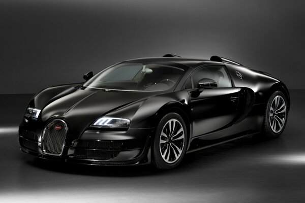 Super macchina. Bella foto della macchina. Bugatti. Hypercar. Macchina nera