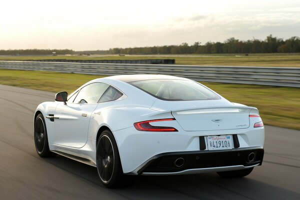 Rear view of a white car