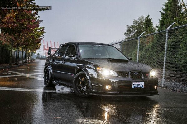 Subaru impreza on Japanese street roads