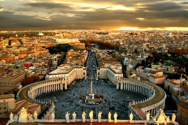 Clouds over St. Peter s Square in Rome