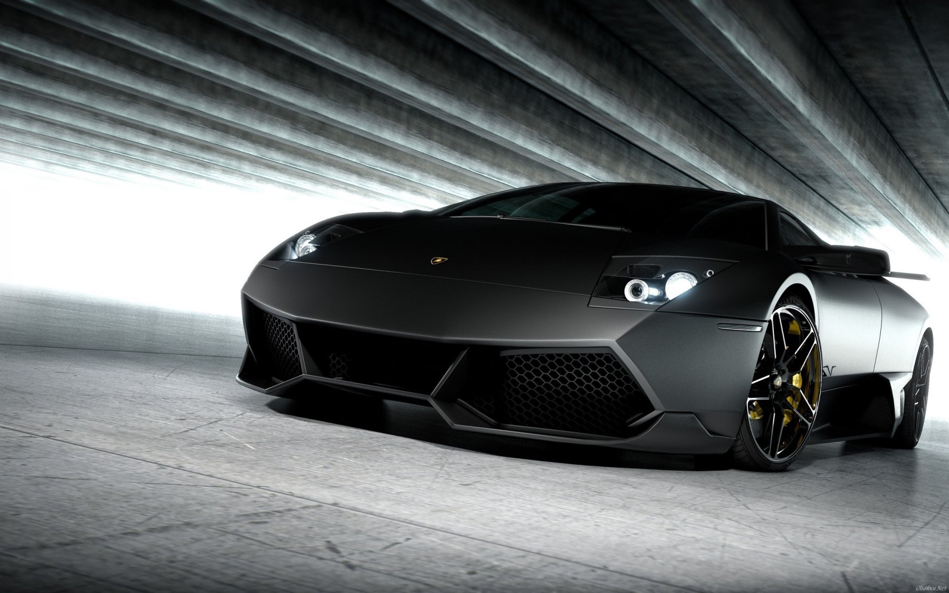 lamborghini mursealgo voiture mat noir lumière style conception auto phares puissance route tunnel voitures de sport transport véhicules