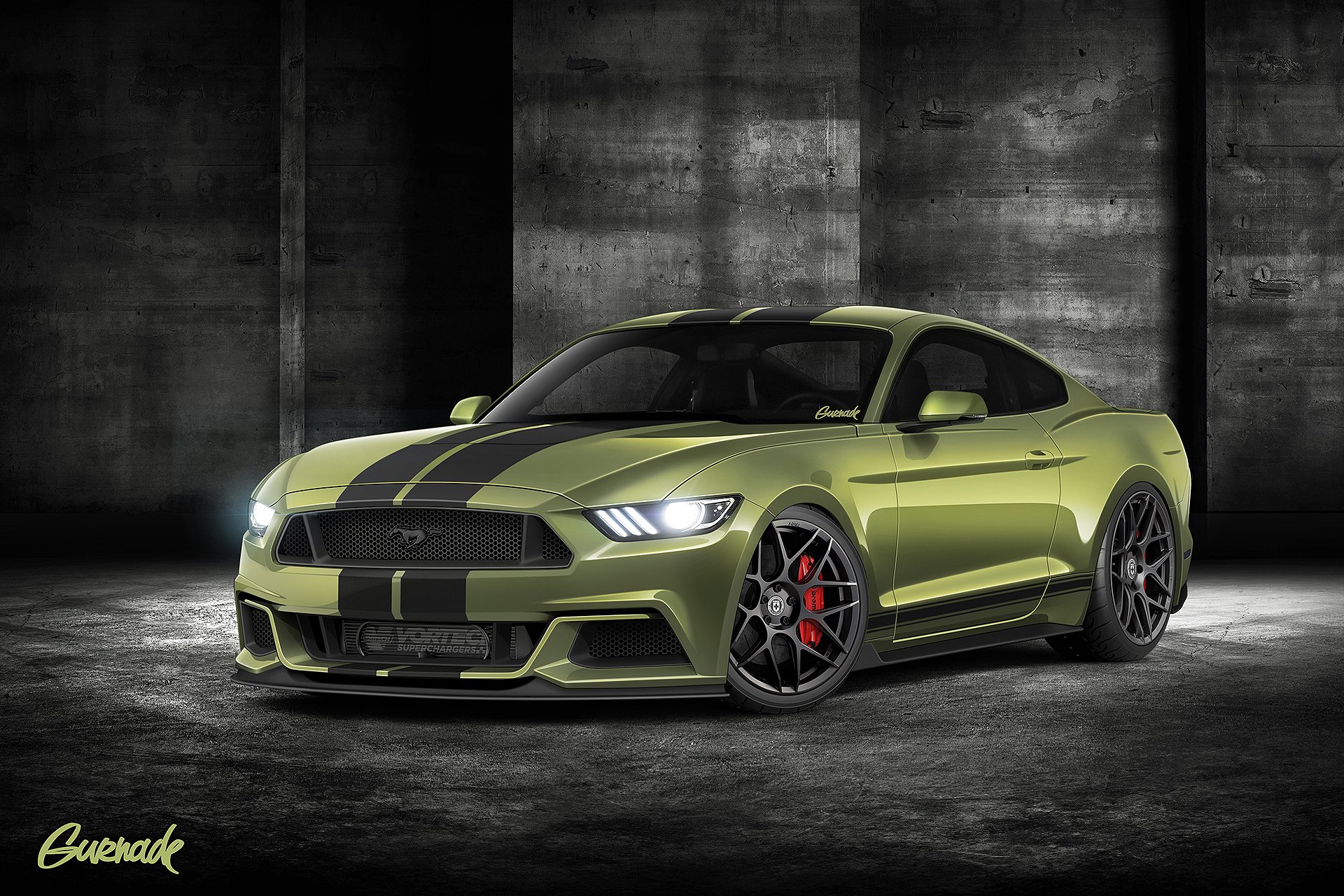 ford mustang gt da gurnade verde