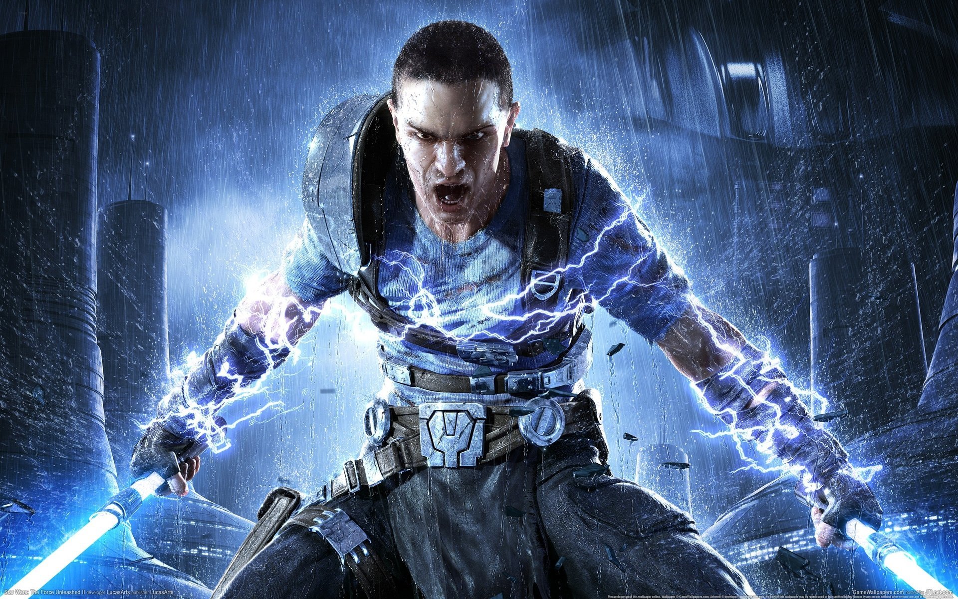 tar wars the force unleashed ii star wars la fuerza desenfrenada starkiller sables de luz guerrero agresión ataque armas dibujos anime hombres-a