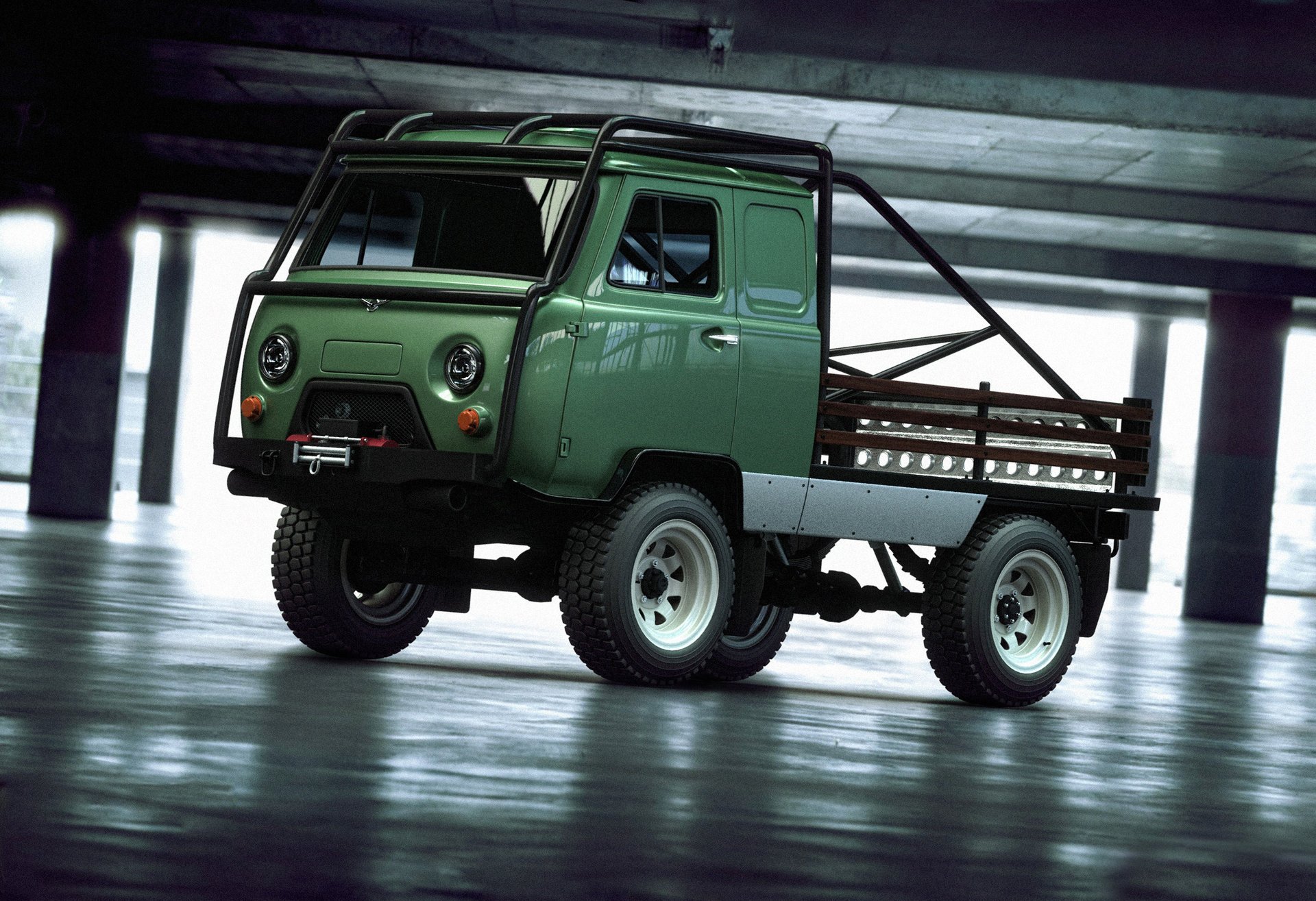 offroad 4x4 pagnotta uaz costruttore auto parcheggio camion hangar camion trasporto veicoli