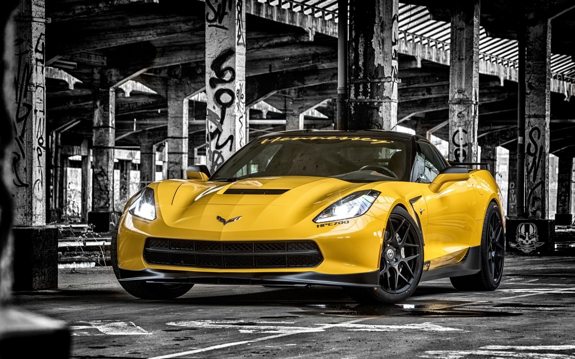 ruffer performance chevrolet corvette stingray hpe700 chevrolet tuning jaune avant fond