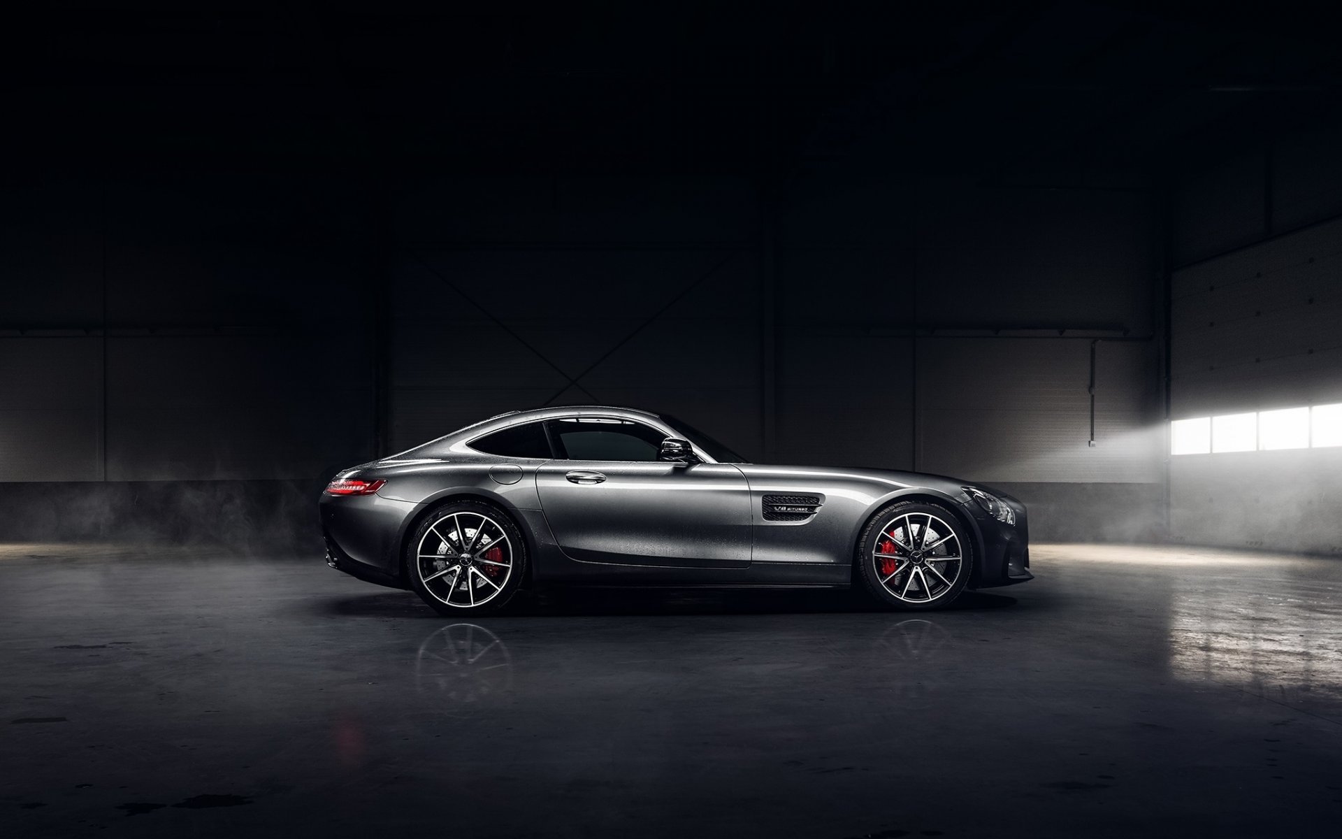 mercedes-benz amg gt s 2016 silber farbe sonne dunkel licht seite