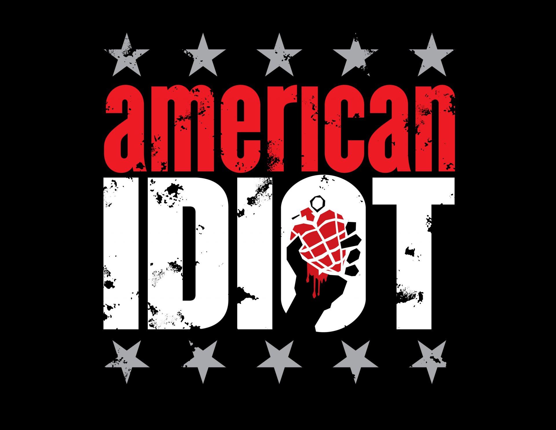 idiot pomegranate logo stars green day american