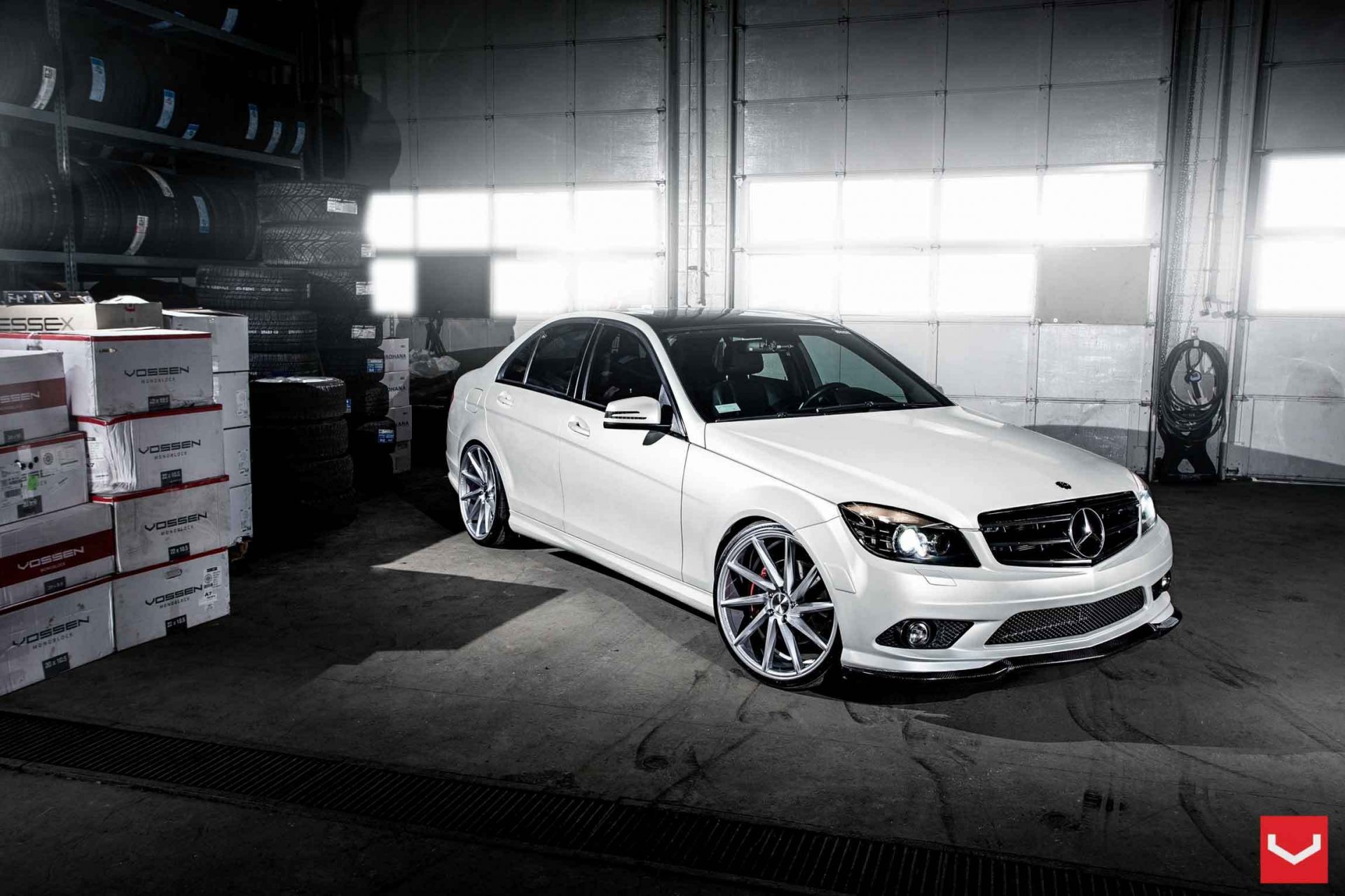 mercedes klasa c vvscvt vossen mercedes tuning biały