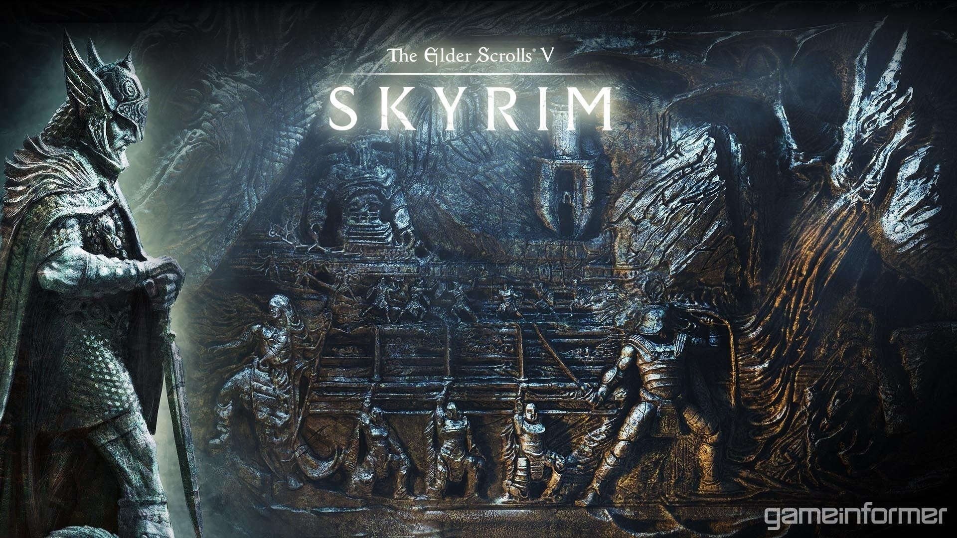 the elder scrolls fantasy skyrim bas-relief skyrim guerrier