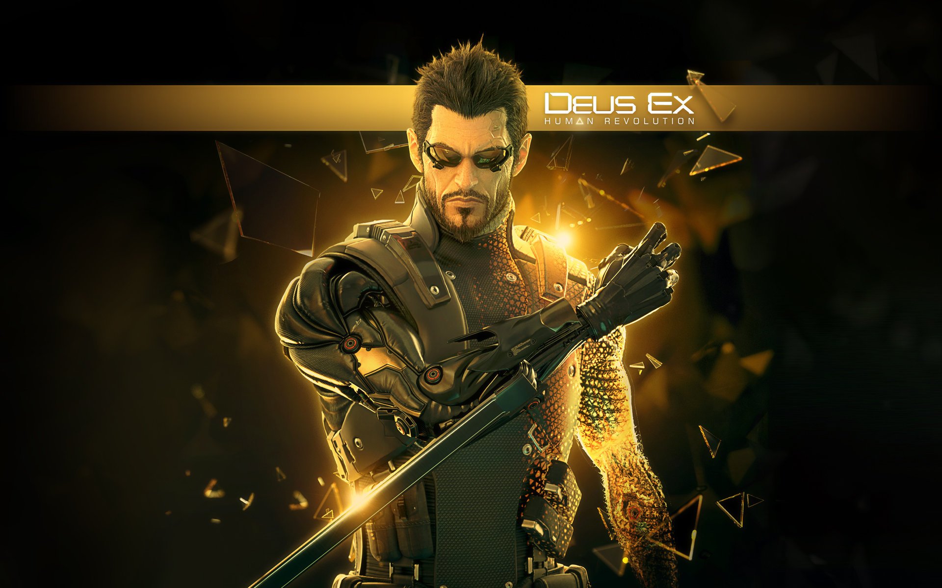 deus ex human revolution deus ex rewolucja ludzka adam jensen wojownik broń zbroja rysunki anime mężczyźni-a