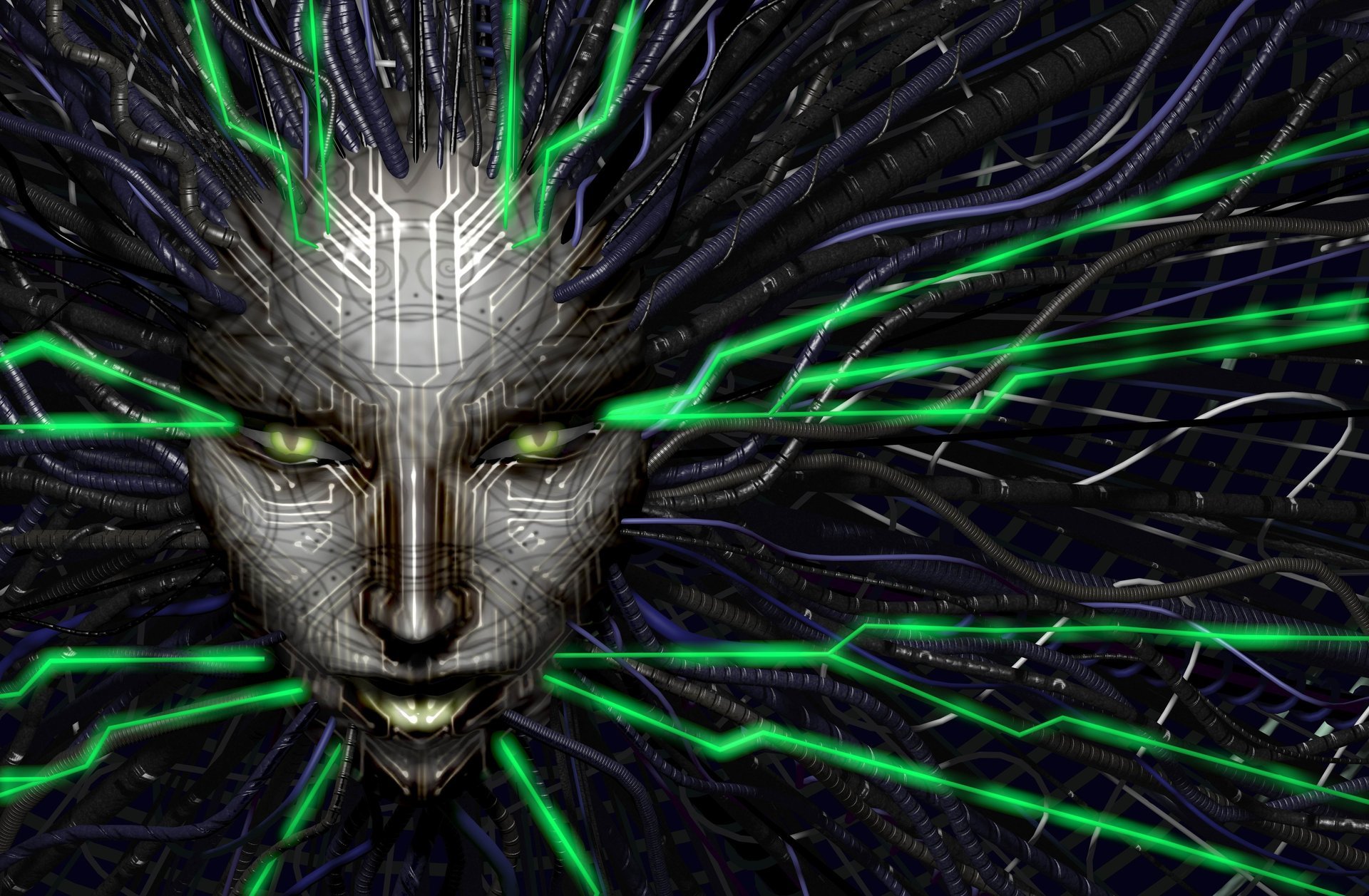 ystem shock 2 shodan ai mente máquina dibujos anime cara-a