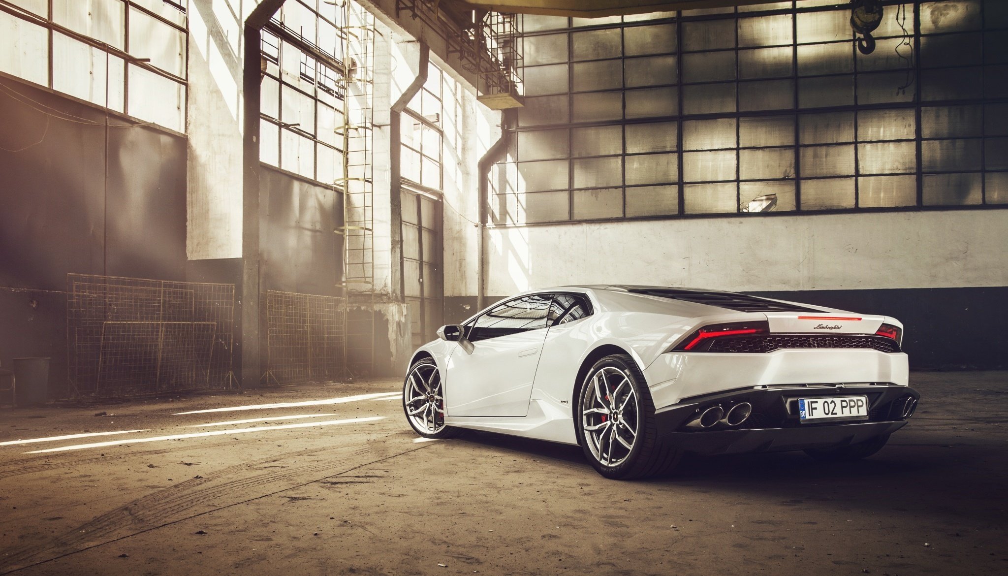 lamborghini huracan lp610-4 supercar 2014 bianco posteriore