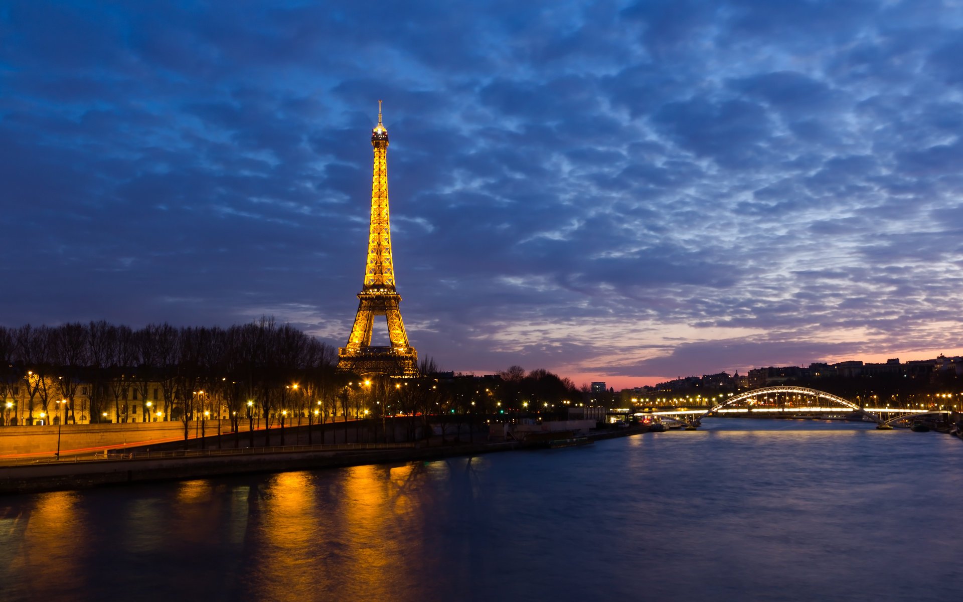 parigi fiume parigi notte francia torre eiffel luci torri cielo notturno luci della città