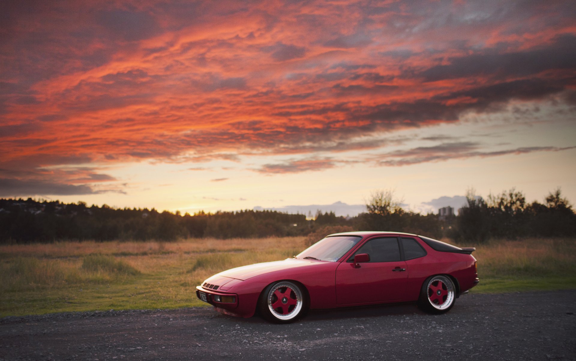 porsche turbo rojo porsche rojo puesta de sol