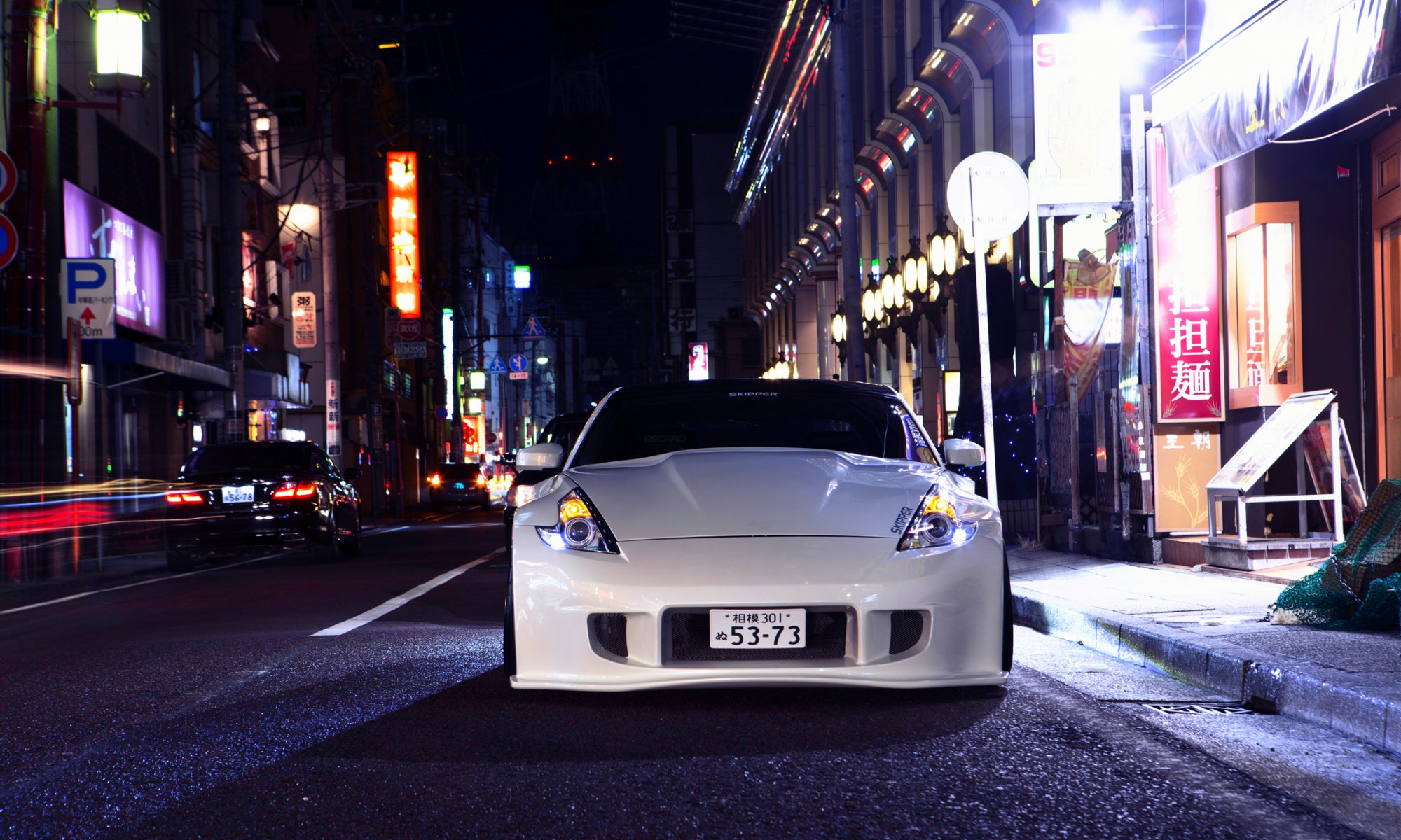 nissan 370z position blanc avant vossen roues