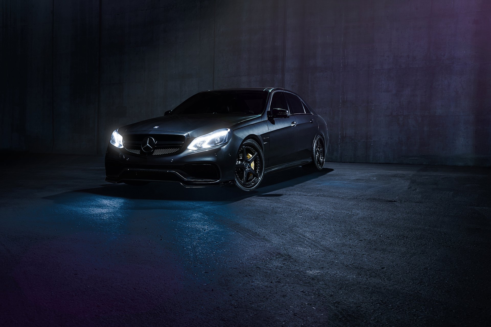 mercedes-benz e63 amg s sonic motorsport california nigth luce scuro anteriore