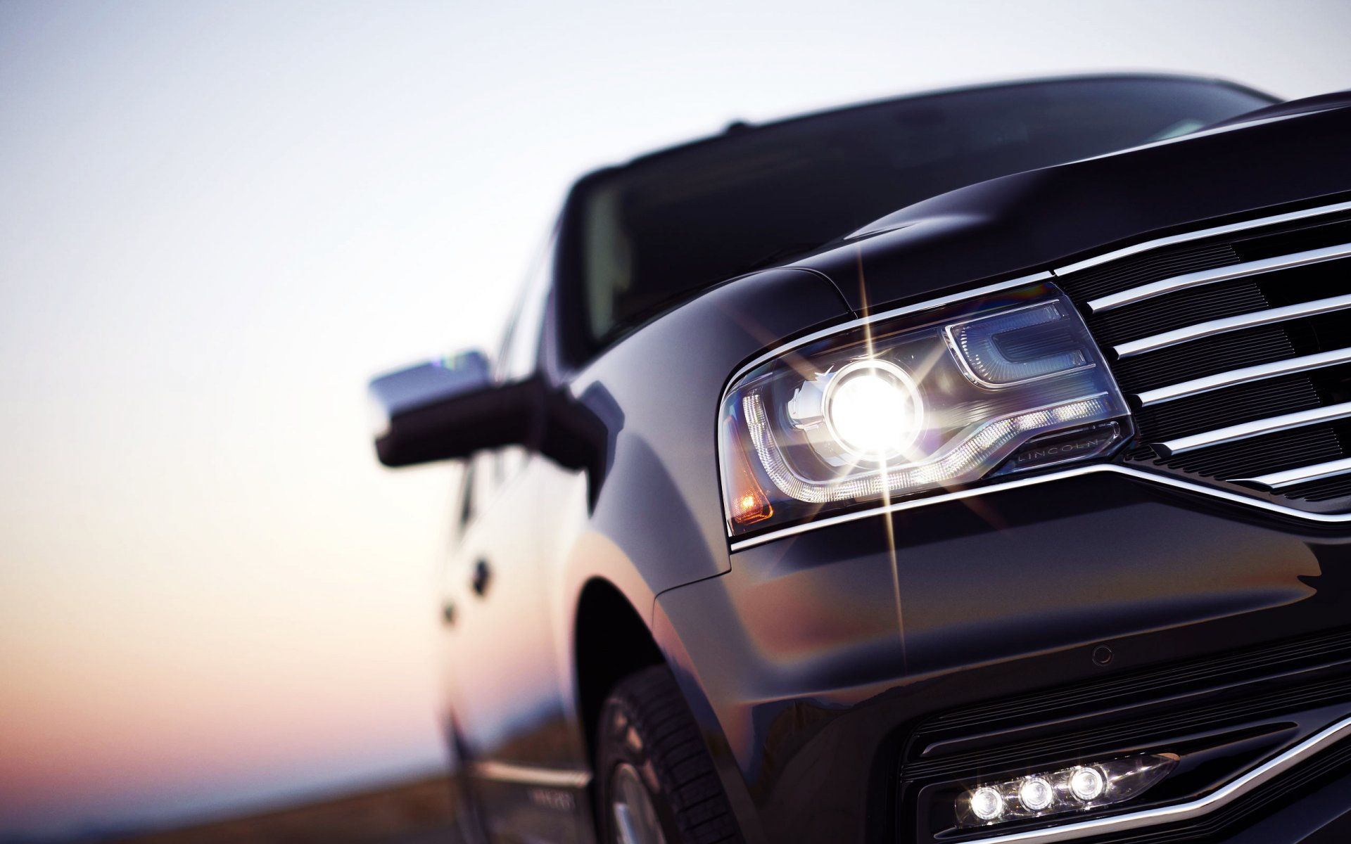 lincoln navigator auto voiture noir suv phare lueur