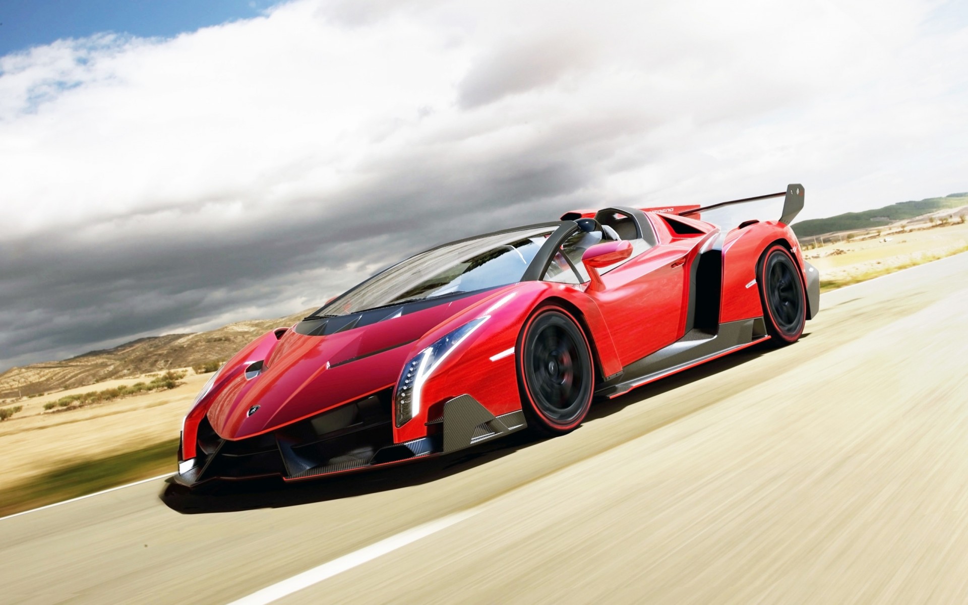 rápido veneno rojo lamborghini coches