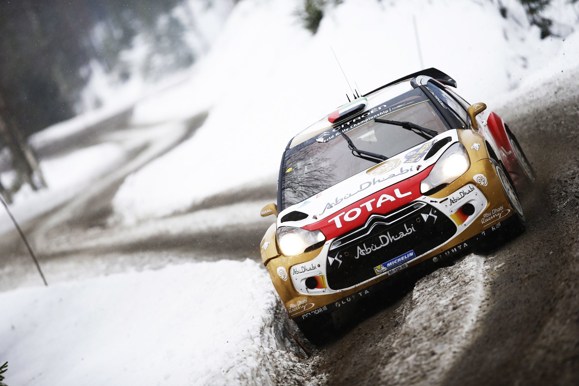 citroen ds3 wrc rally rally auto sport auto anteriore pieno inverno neve freddo