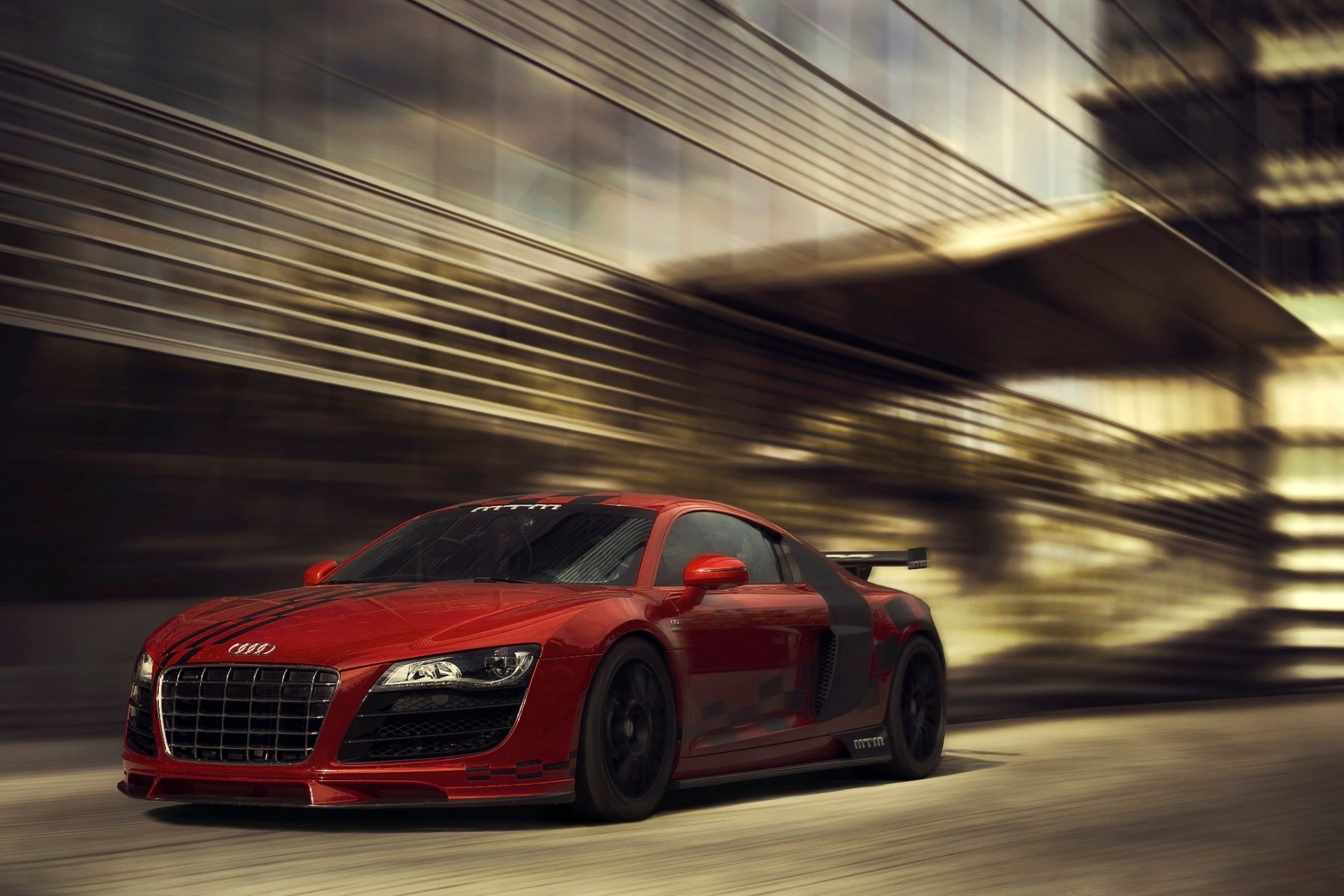 audi r8 mtm red front body kit