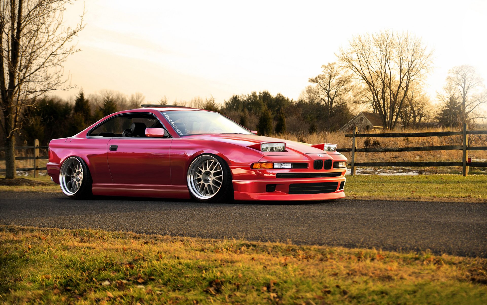 bmw 850 csi serie 8 coche rojo posición