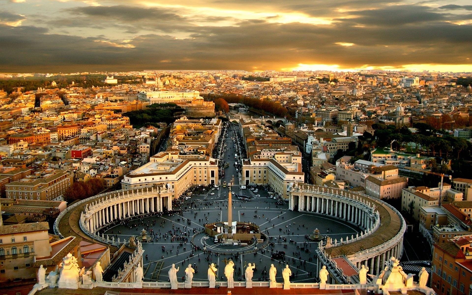 sanctuaire rome vatican ville place nuages ciel aube soir