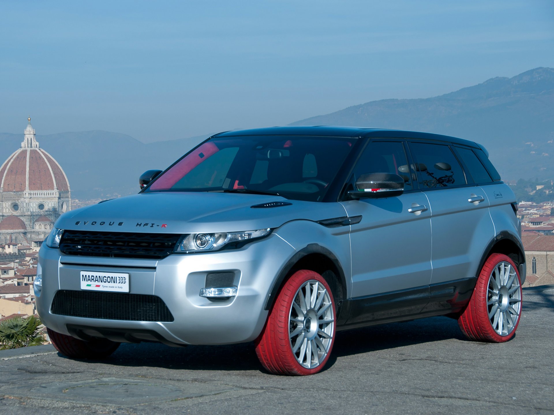 marangoni land rover range rover evoque ctv-r marangoni tuning pneumatici colorati rosso