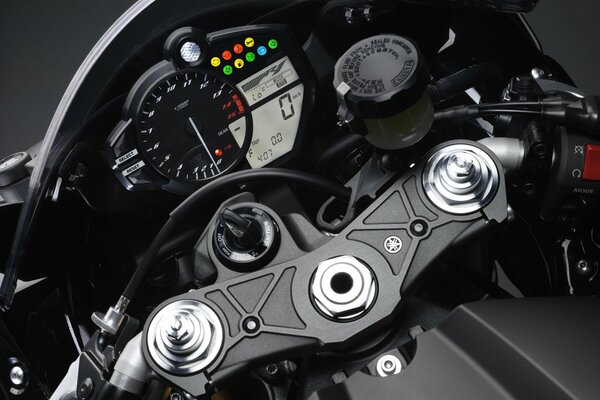 Motorcycle control panel close-up