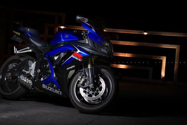 Blue Suzuki Motorcycle Supersport