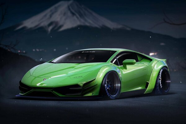 Bestia supercar verde-lamborghini lp640-4