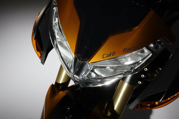 Golden motorbike cafe racer