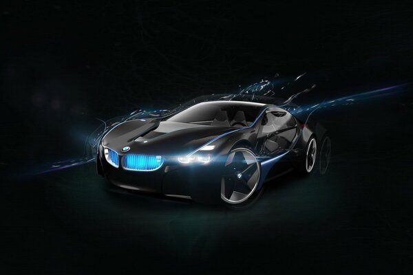 Concept art black BMW of the fifth generation