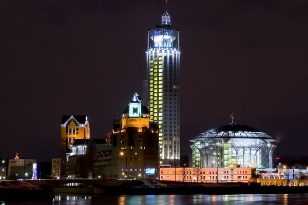 The high tower of Moscow at night