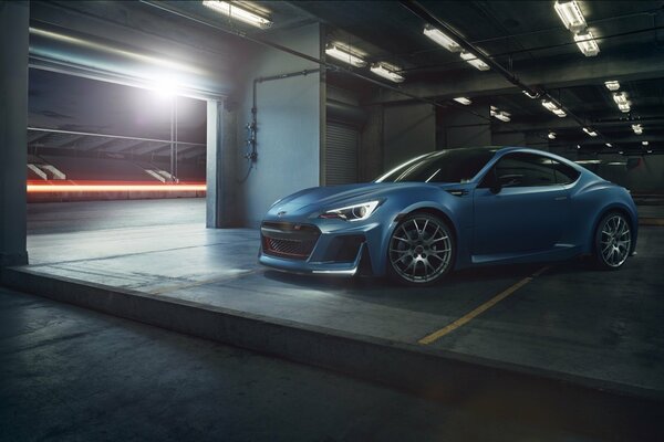 Subaru brz car in blue