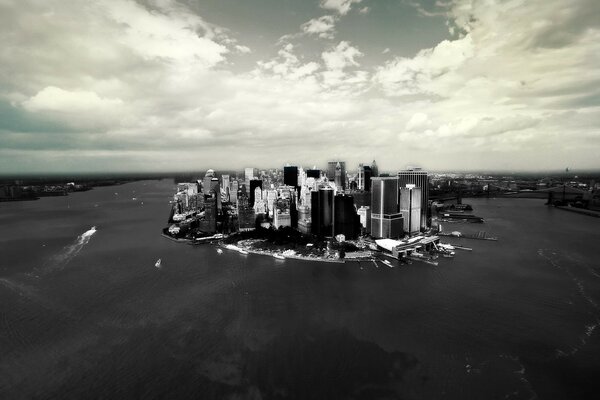 New York photo en noir et blanc d en haut