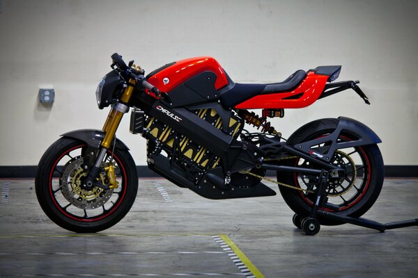 Red hi-tech brammo motorcycle