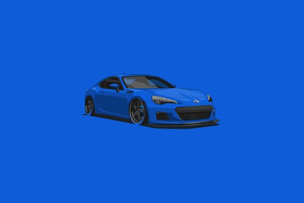 Samochód subaru brz na niebieskim tle