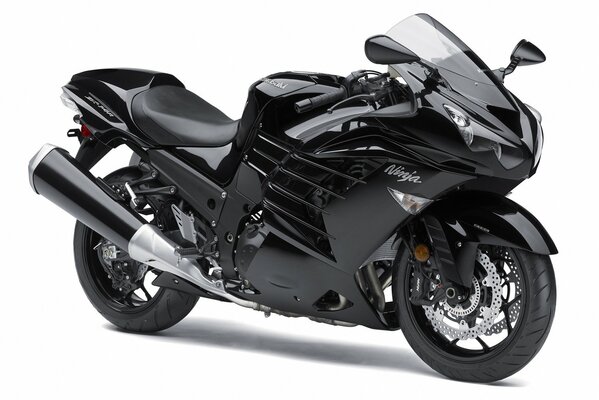 Black kawasaki zzr-1400 motorcycle