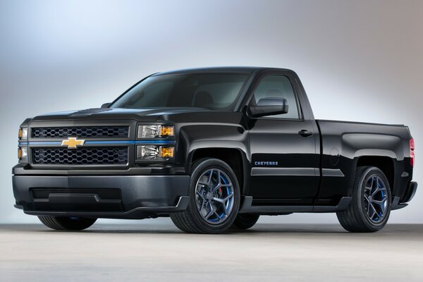 Black beautiful chevrolet pickup truck