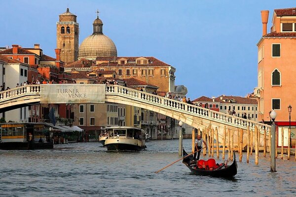 Street and bridge over the Venetian Canal