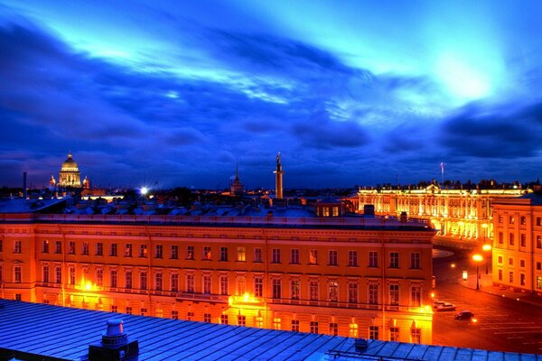 White nights from the roofs of St. Petersburg