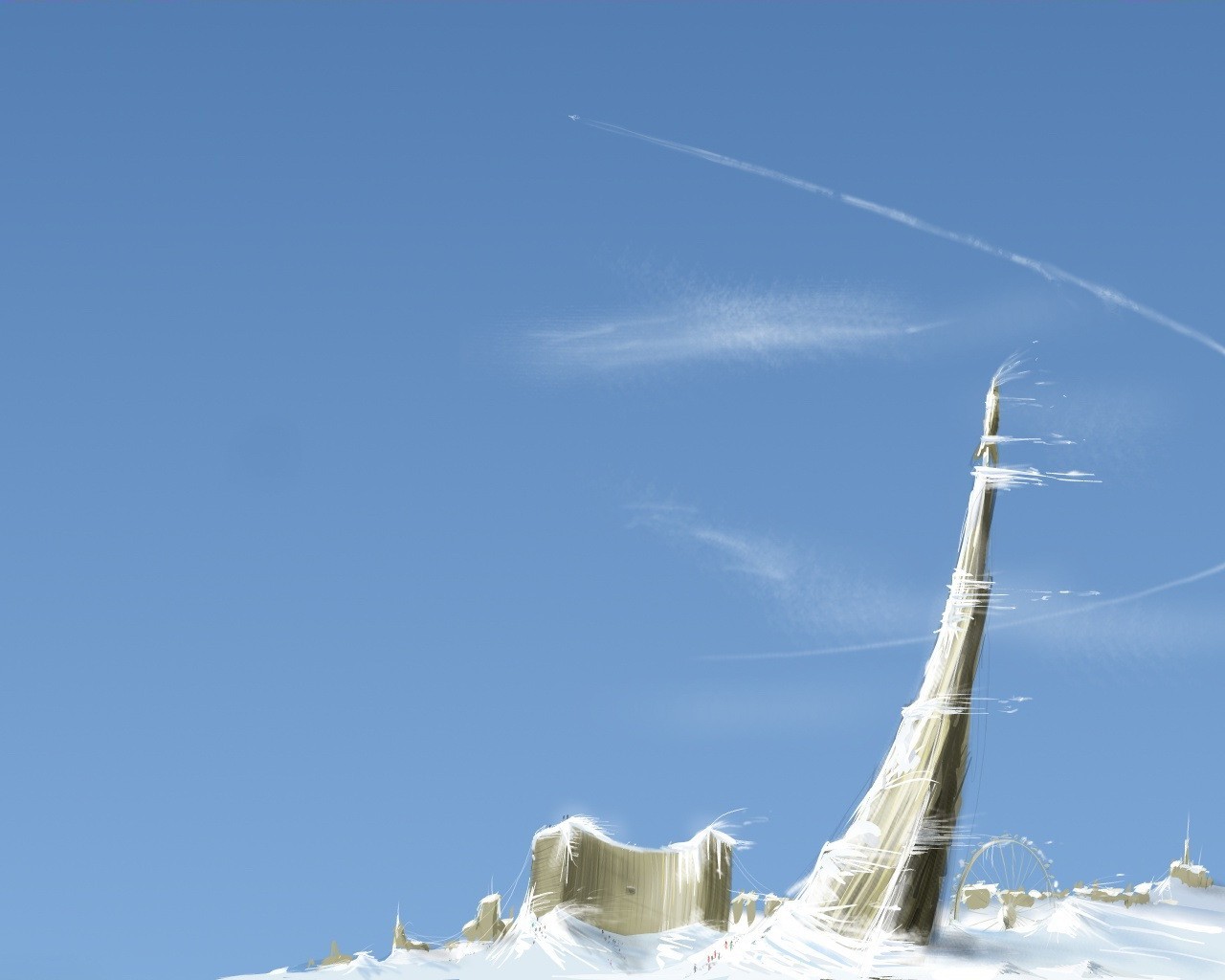 blau winter wind gebäude