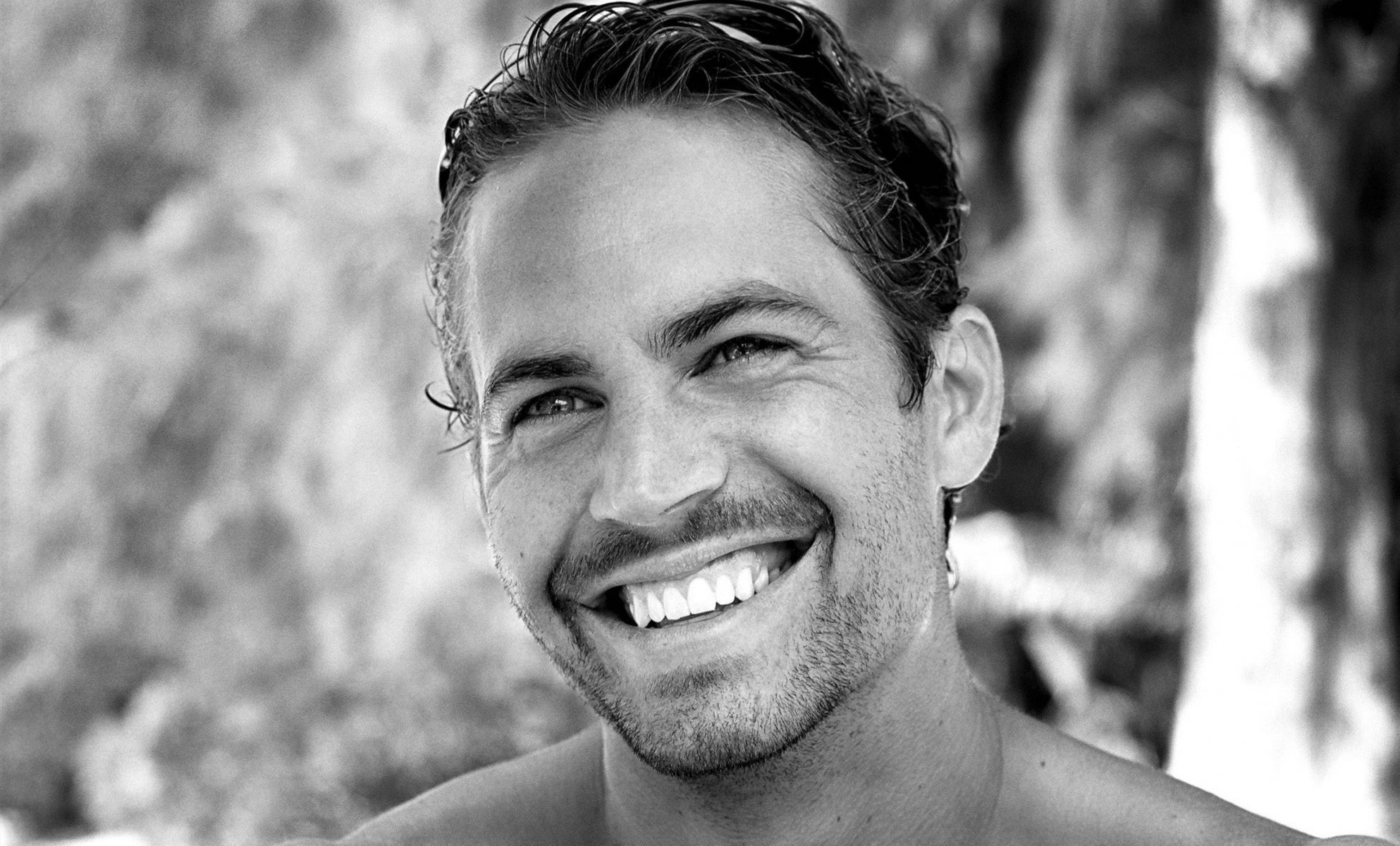 paul walker paul walker actor black and white teeth smile unshaven face macro b-w photo men portrait look eye