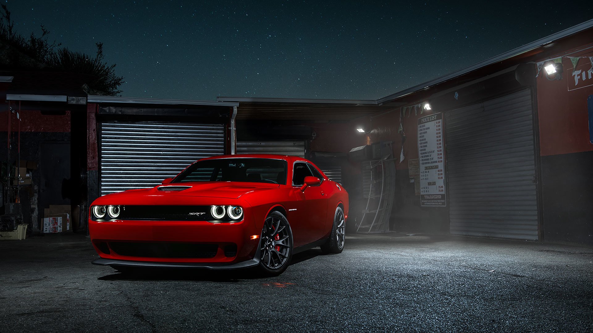 ausweichen challenger hundert hellcat muskeln auto rot vorne