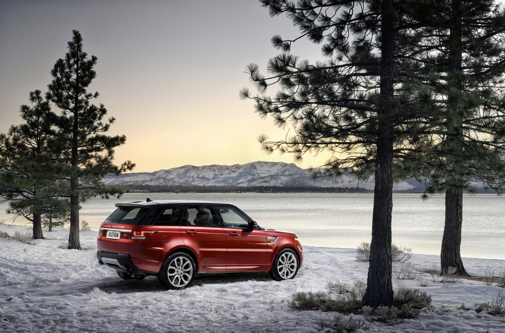 land rover range rover hiver range rover sport bourgogne arbres voiture photo