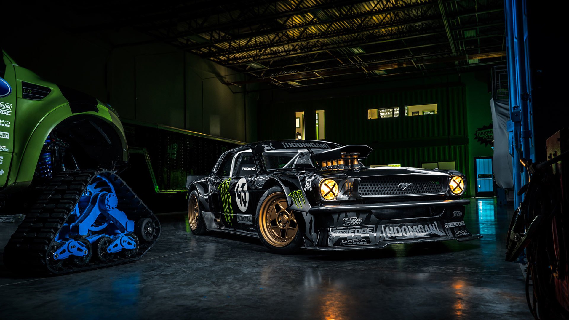 ford mustang rtr 1965 hoonicorn 845 hp gymkhana seven front ken block monster energy