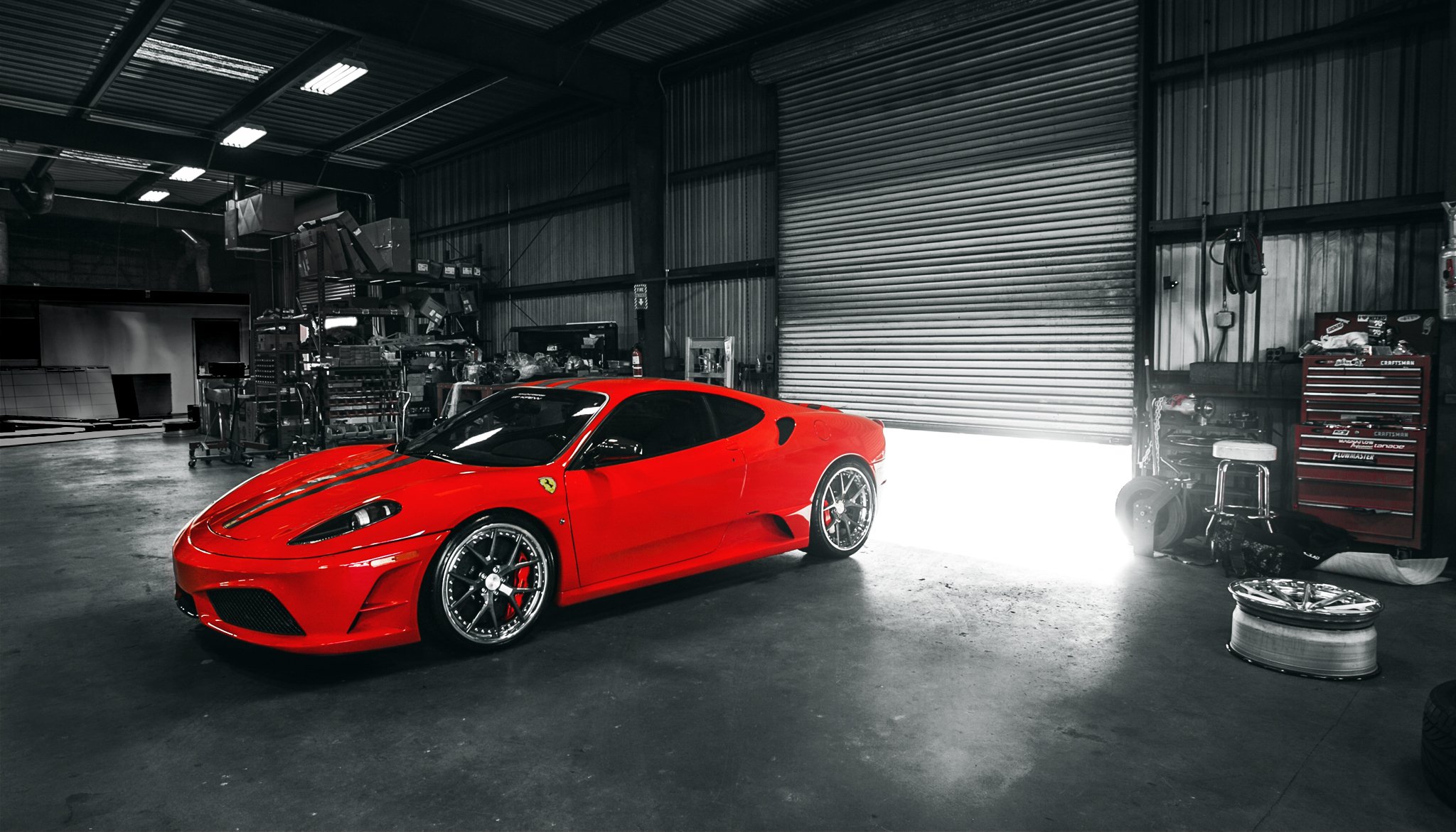 ferrari f430 scuderia czerwone ferrari samochód sportowy włochy czerwony