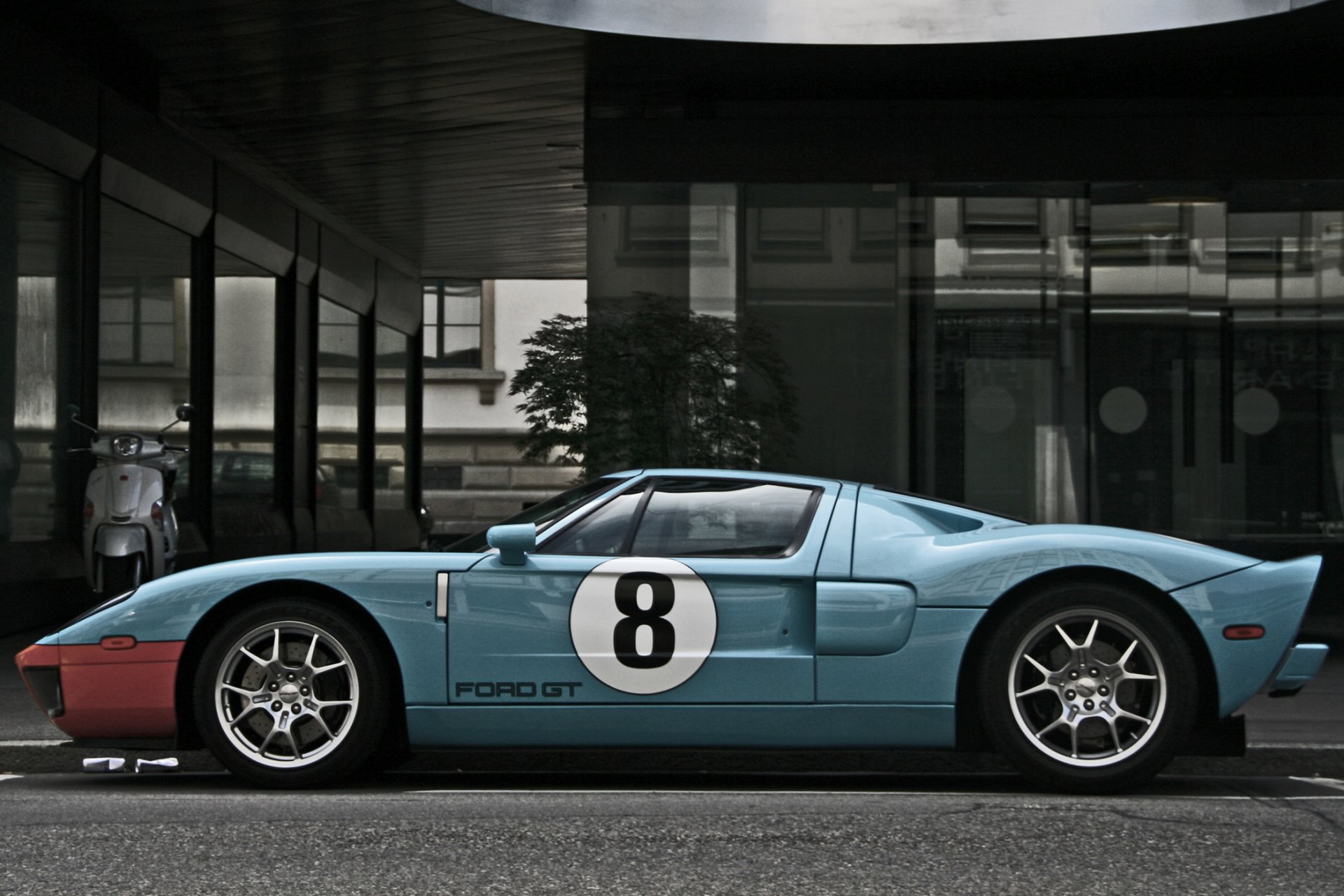 ford gt blau straße blau